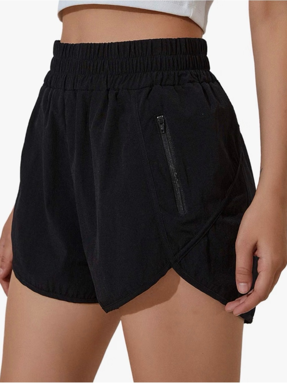 Blooming Jelly High-Waist Athletic Shorts - Set of 3 in Black, Navy, Green